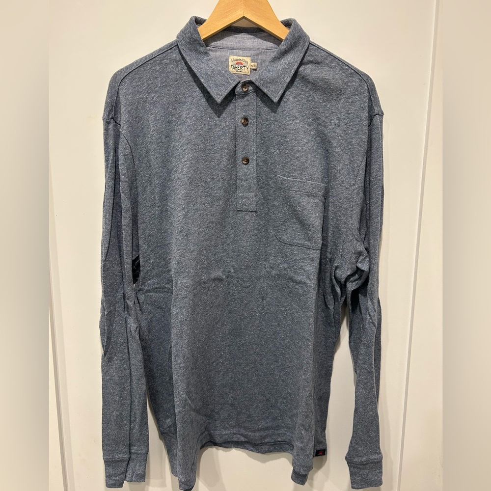 Faherty Men’s Long Sleeve Luxe Polo